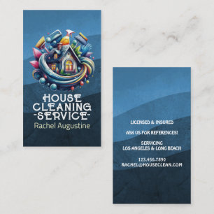 Tarjeta De Visita Servicio profesional de limpieza de casas y limpie