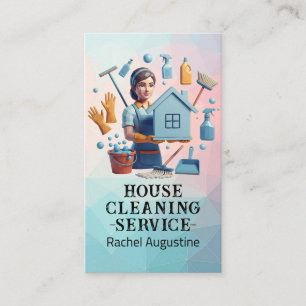 Tarjeta De Visita Servicio profesional de limpieza de casas y limpie