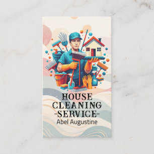 Tarjeta De Visita Servicio profesional de limpieza de casas y limpie