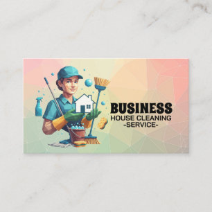 Tarjeta De Visita Servicio profesional de limpieza de casas y limpie