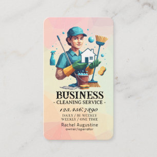 Tarjeta De Visita Servicio profesional de limpieza de casas y limpie
