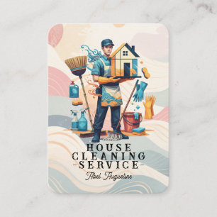 Tarjeta De Visita Servicio profesional de limpieza de casas y limpie