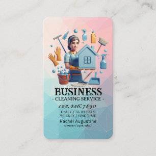 Tarjeta De Visita Servicio profesional de limpieza de casas y limpie