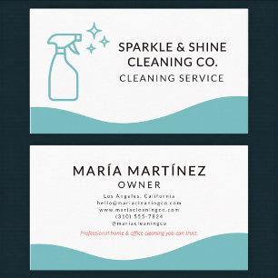 Tarjeta De Visita Servicio Profesional de Limpieza de Hogar y Emplea