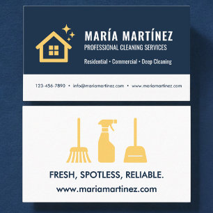 Tarjeta De Visita Servicio Profesional de Limpieza de Hogares
