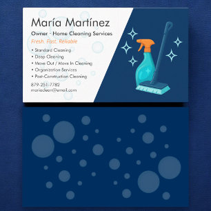 Tarjeta De Visita Servicio Profesional de Limpieza de Hogares