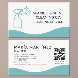Tarjeta De Visita Servicio Profesional de Limpieza de Hogares y Casa