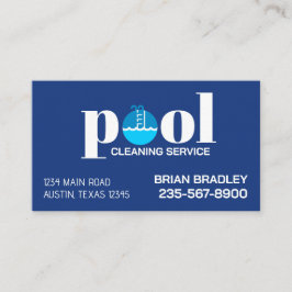 Tarjeta De Visita Servicio Profesional de Limpieza de Piscinas