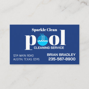 Tarjeta De Visita Servicio Profesional de Limpieza de Piscinas