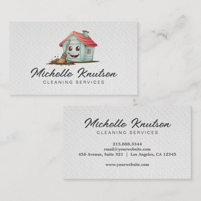 Tarjeta De Visita Servicio Profesional de Limpieza Domiciliaria (Anverso / Reverso)