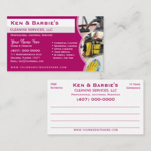 Tarjeta De Visita Servicio Profesional de Limpieza Janitorial