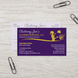 Tarjeta De Visita Servicio Profesional de Limpieza/Manejo