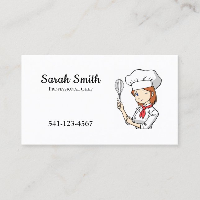 Tarjeta De Visita Servicio Profesional de Restauración de Comidas Ch (Anverso)