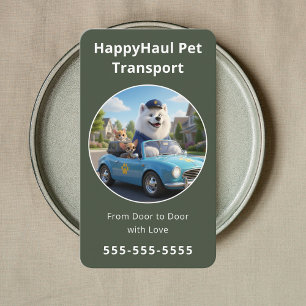Tarjeta De Visita Servicio Profesional de Taxi para Mascotas Transpo