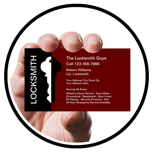 Tarjeta De Visita Servicio Profesional Moderno de Locksmith (Subido por el creador)