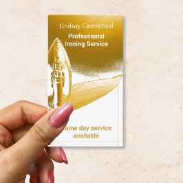 Tarjeta De Visita Servicio profesional moderno de planchado de oro