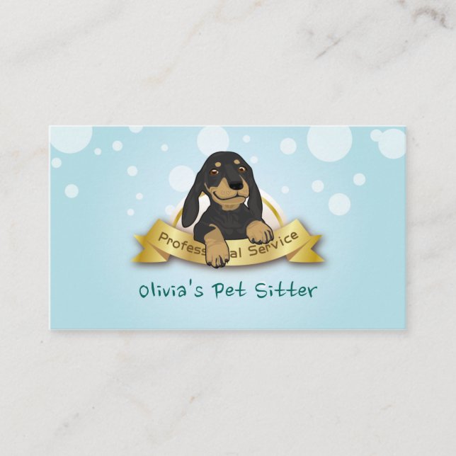 Tarjeta De Visita Servicio que se sienta de la mezcla del mascota (Anverso)