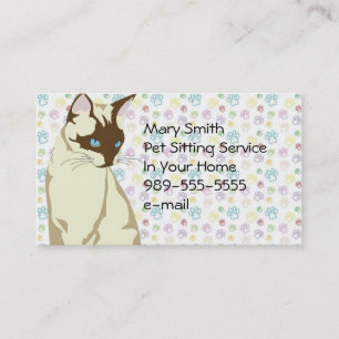 Tarjeta De Visita Servicio que se sienta del mascota