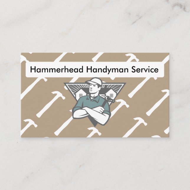 Tarjeta De Visita Servicio retro de la manitas (Anverso)