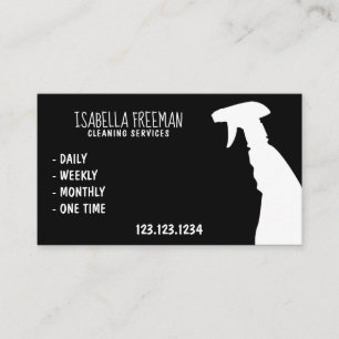 Tarjeta De Visita Servicio sencillo de limpieza de limpieza en blanc