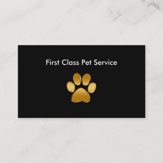 Tarjeta De Visita Servicio simple con clase del mascota (Anverso)