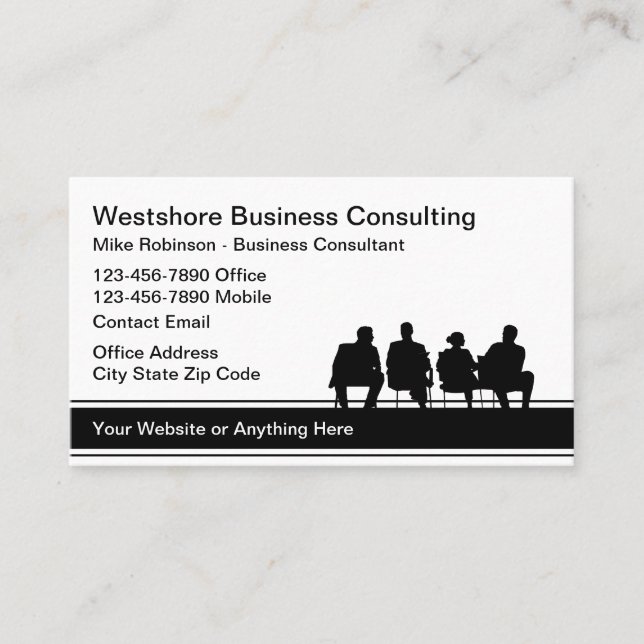 Tarjeta De Visita Servicio Simple de Consultoría Empresarial (Anverso)