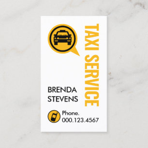 Tarjeta De Visita Servicio Simple de Taxi Amarillo Retro