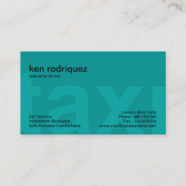Tarjeta De Visita Servicio simple de taxi limpio y sobredimensionado
