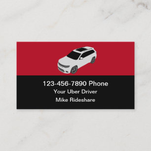 Tarjeta De Visita Servicio simple de taxi para conductores de Uber