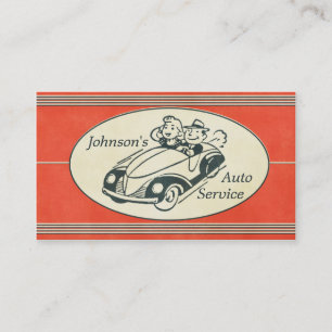 Tarjeta De Visita Servicio y reparación autos retros