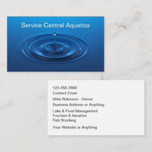 Tarjeta De Visita Servicios Acuáticos de Lago y Estanque 