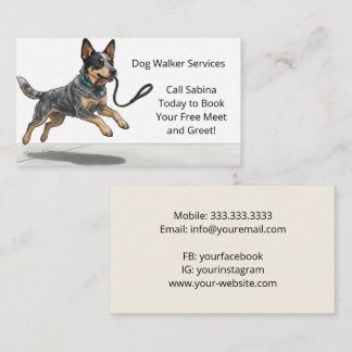 Tarjeta De Visita Servicios Amigables de Caminata de Perros Profesio