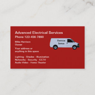 Tarjeta De Visita Servicios anticipados del electricista