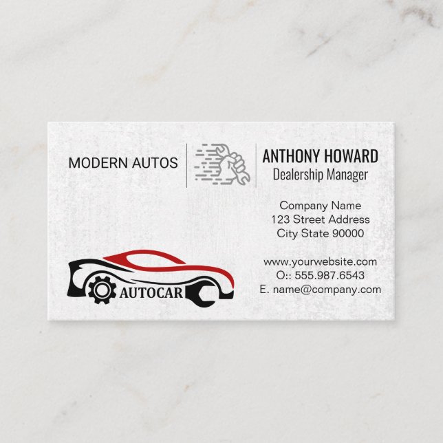 Tarjeta De Visita Servicios automáticos | Distribuidor de coches | P (Anverso)