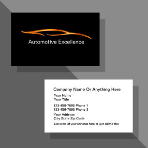 Tarjeta De Visita Servicios Automotrices Elegantes