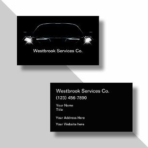 Tarjeta De Visita Servicios automotrices geniales con tema