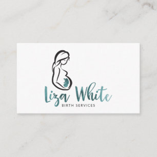 Tarjeta De Visita Servicios blancos del nacimiento de Liza