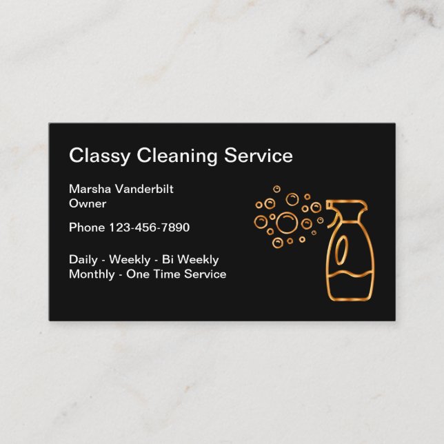 Tarjeta De Visita Servicios con clase de la limpieza (Anverso)