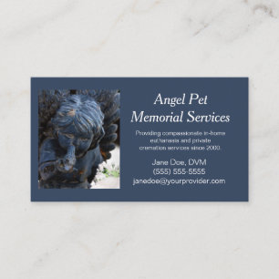 Tarjeta De Visita Servicios conmemorativos del Ángel del Mascota Azu