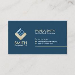 Tarjeta De Visita Servicios contables - Indigo azul y beige