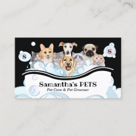 Tarjeta De Visita Servicios de Agencia de Cuidados de Mascotas Bubbl