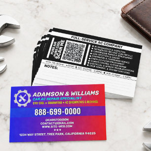 Tarjeta De Visita Servicios de aire acondicionado para autos Repar
