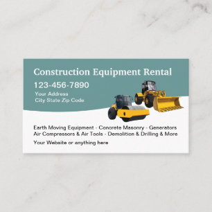 Tarjeta De Visita Servicios de Alquiler de Equipos de Construcción