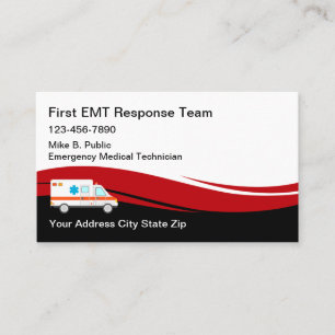 Tarjeta De Visita Servicios de ambulancia de EMT médico