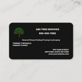 Tarjeta De Visita Servicios de árbol