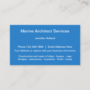 Tarjeta De Visita Servicios de Arquitecto Naval