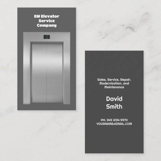 Tarjeta De Visita Servicios de ascensor (Anverso / Reverso)