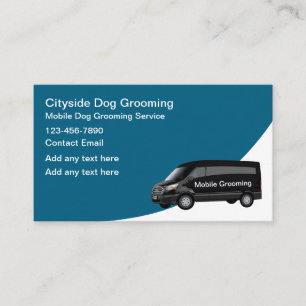 Tarjeta De Visita Servicios de Aseo de Perros Móvil Simple 