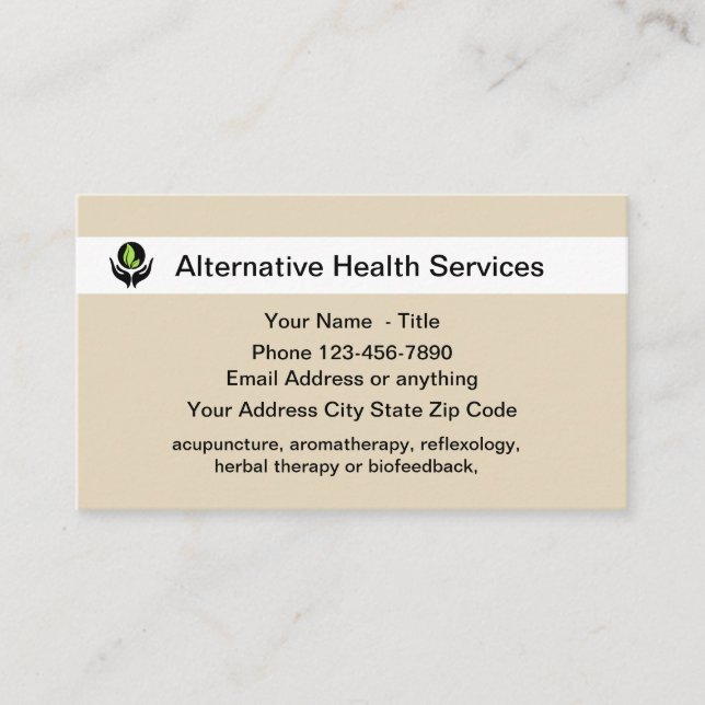 Tarjeta De Visita Servicios de atención médica alternativa (Anverso)
