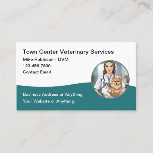 Tarjeta De Visita Servicios de atención veterinaria para mascotas